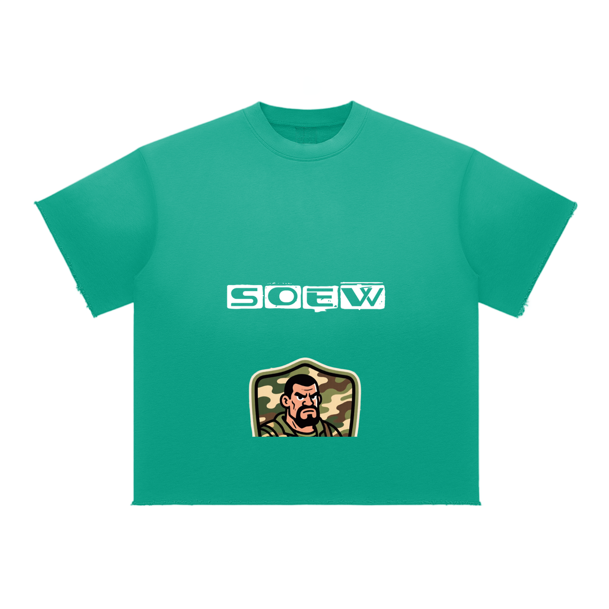 Soe man Sun Fade Raw Edge T-Shirt