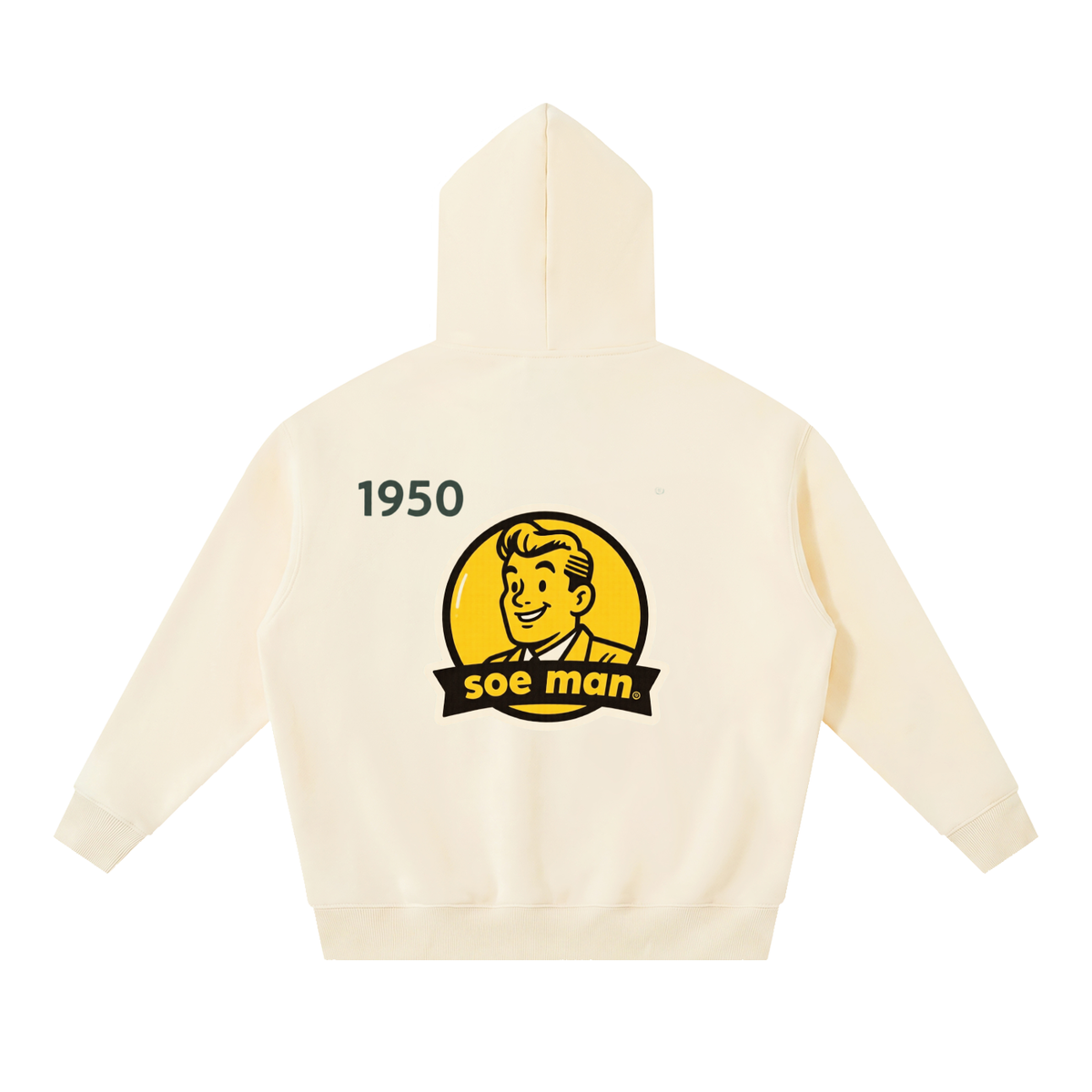 Soe man yella man Essential Oversized Boxy Fit Fleece Hoodie