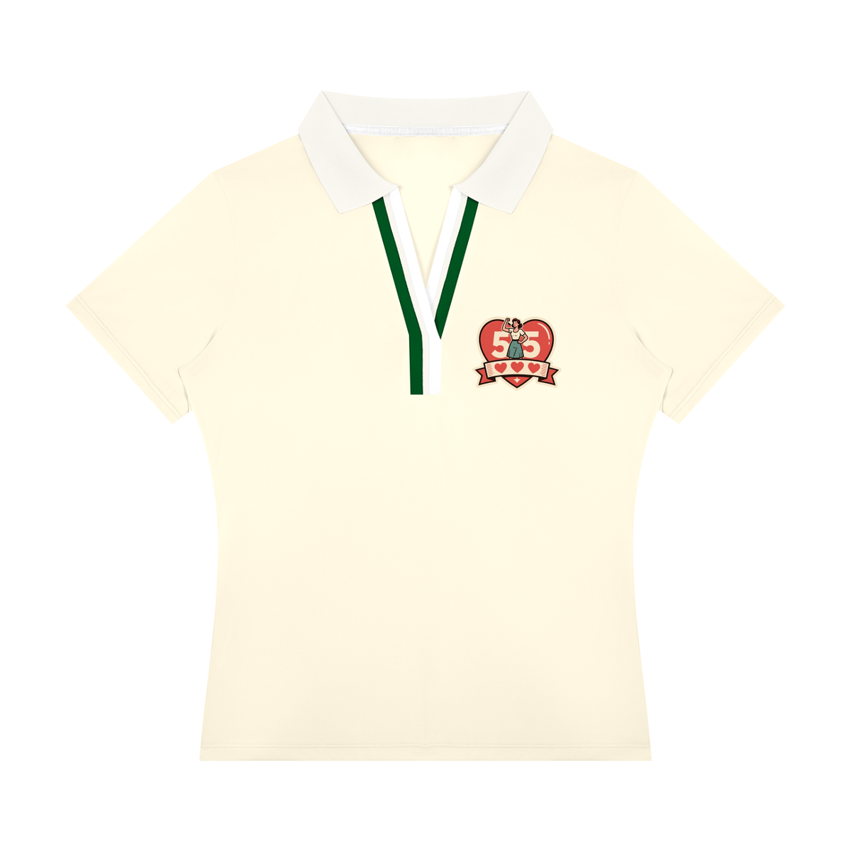 55 hearts Women’s Color Block Polo Shirt