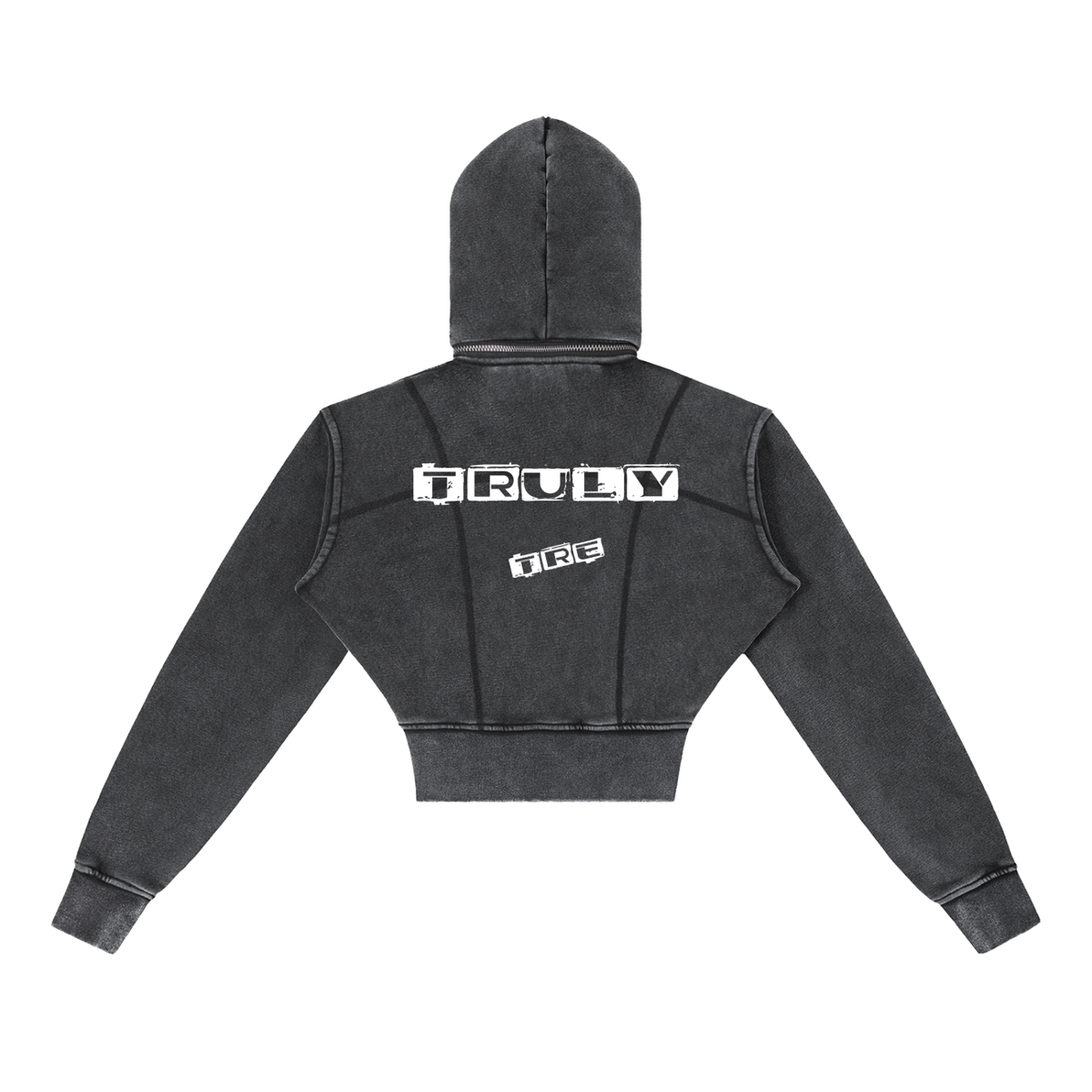 Truly tre Vintage Washed Cropped Fleece Hoodie