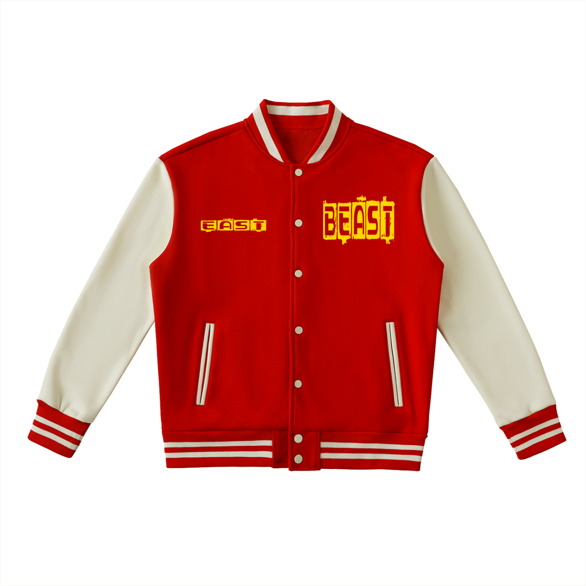East side Two-Tone Fleeced Varsity Jacket