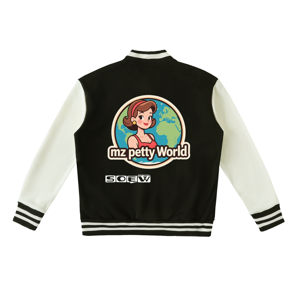 Two-Tone Fleeced Varsity Jacket