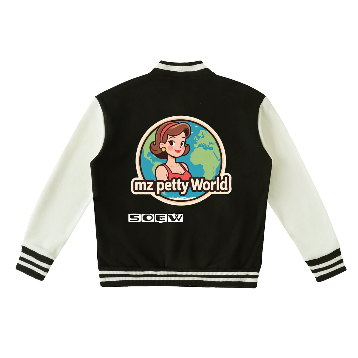 Two-Tone Fleeced Varsity Jacket