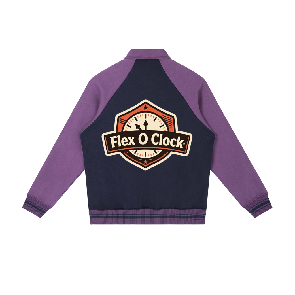 Flex o clock Contrast Raglan Sleeve Baseball Jacket