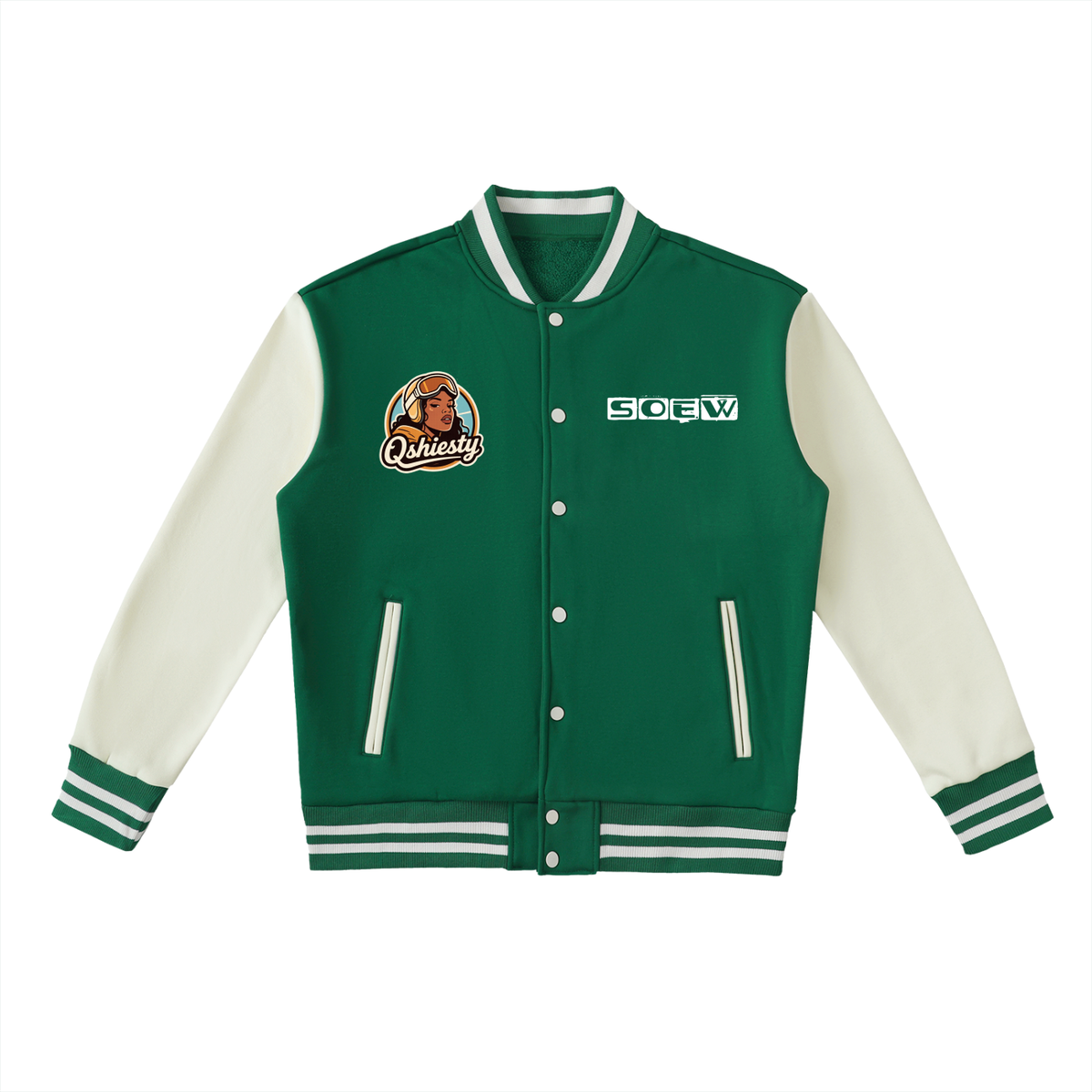 Q Shiesty Two-Tone Fleeced Varsity Jacket