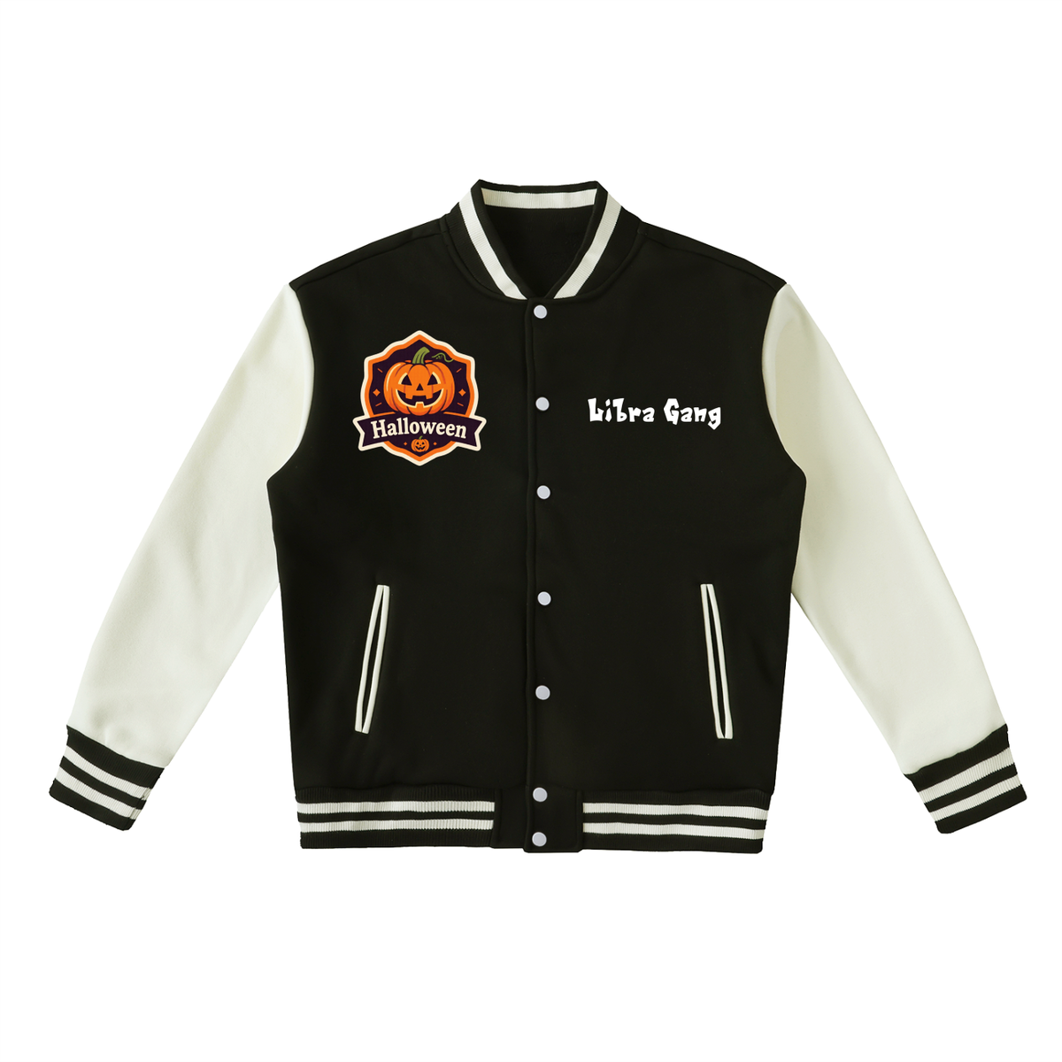 Libra Halloween edition Two-Tone Fleeced Varsity Jacket