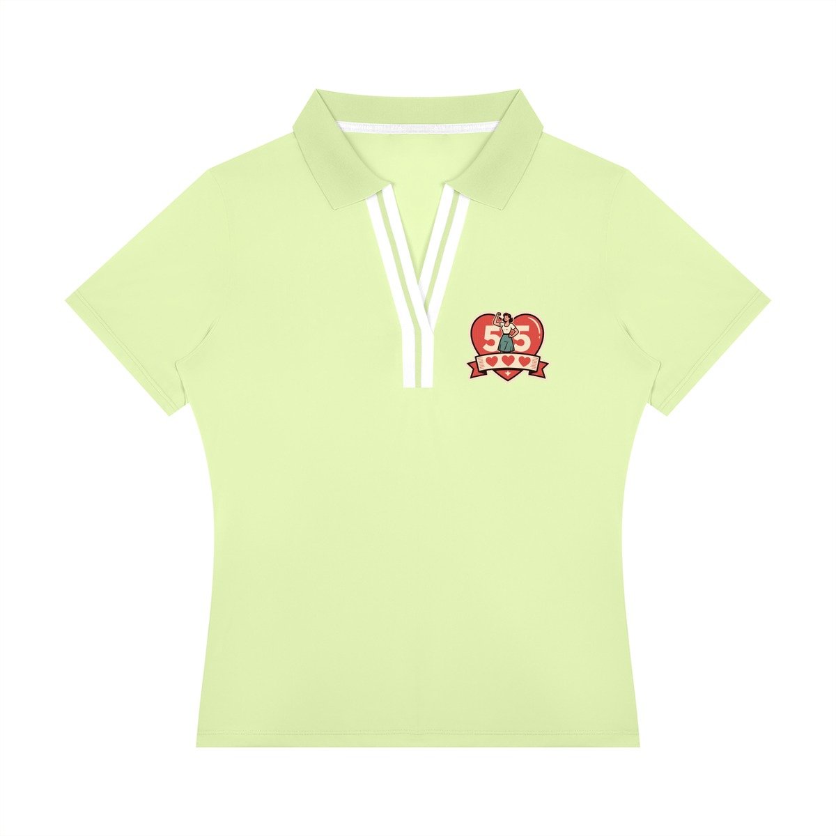 55 hearts Women’s Color Block Polo Shirt
