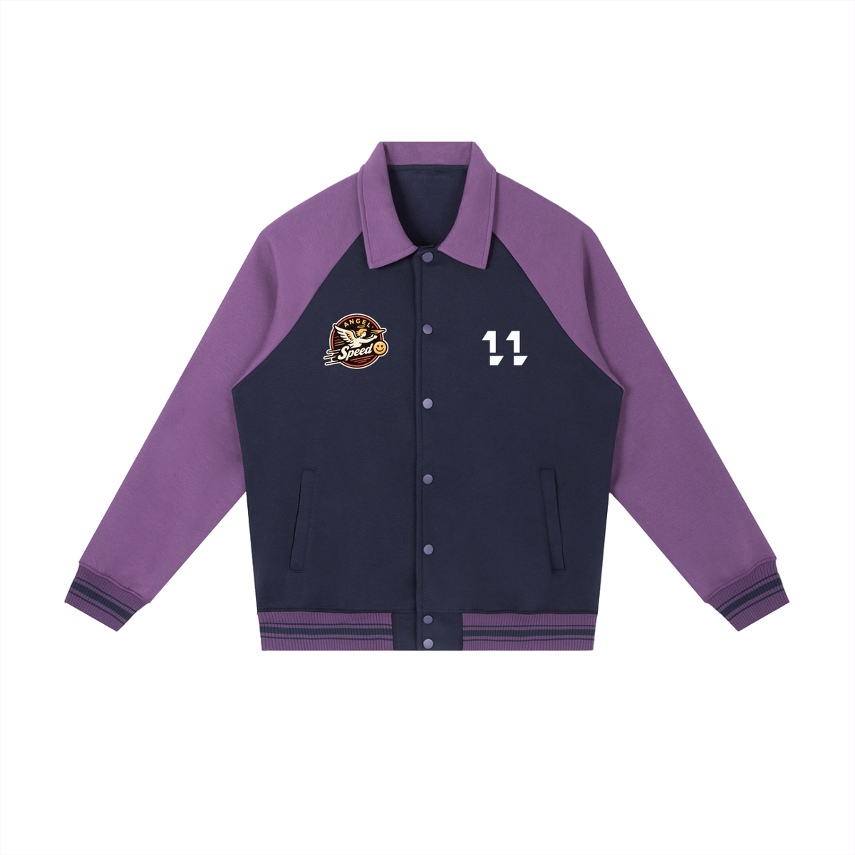 Angel speed  9/7/2026 <Raglan Sleeve Baseball Jacket