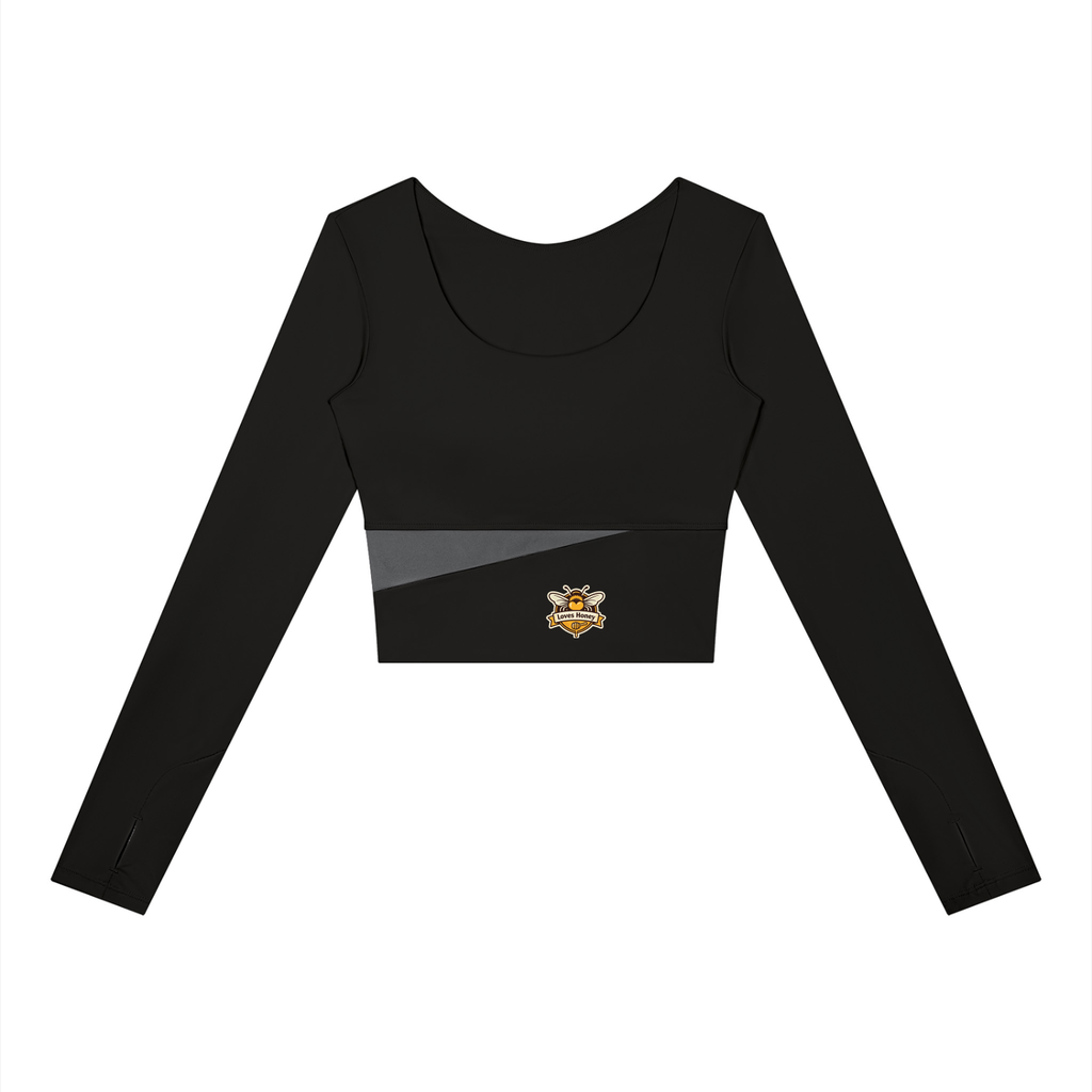 Bees love honey Women's Panelled Long Sleeve Yoga T-Shirt