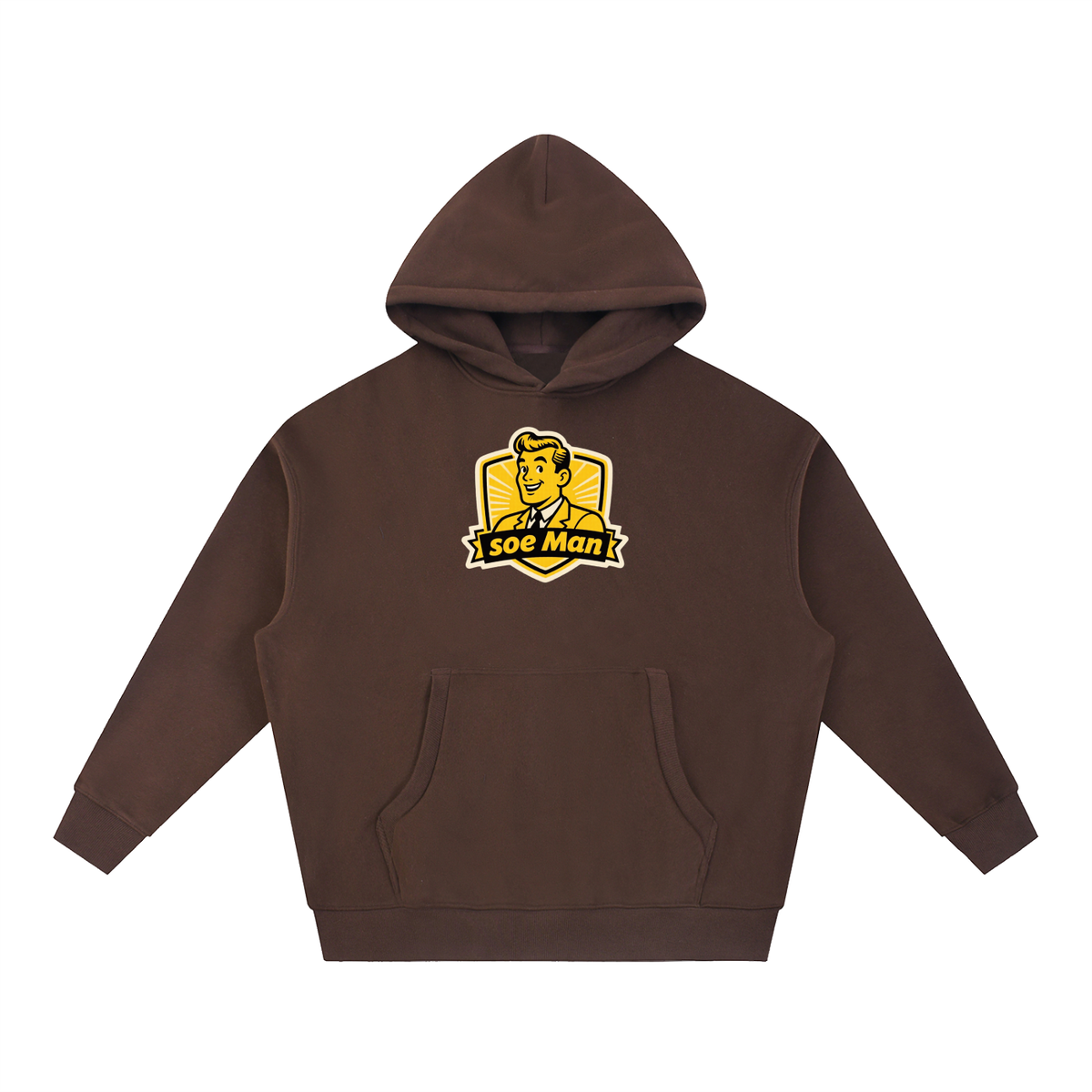 Soe man yella man Essential Oversized Boxy Fit Fleece Hoodie