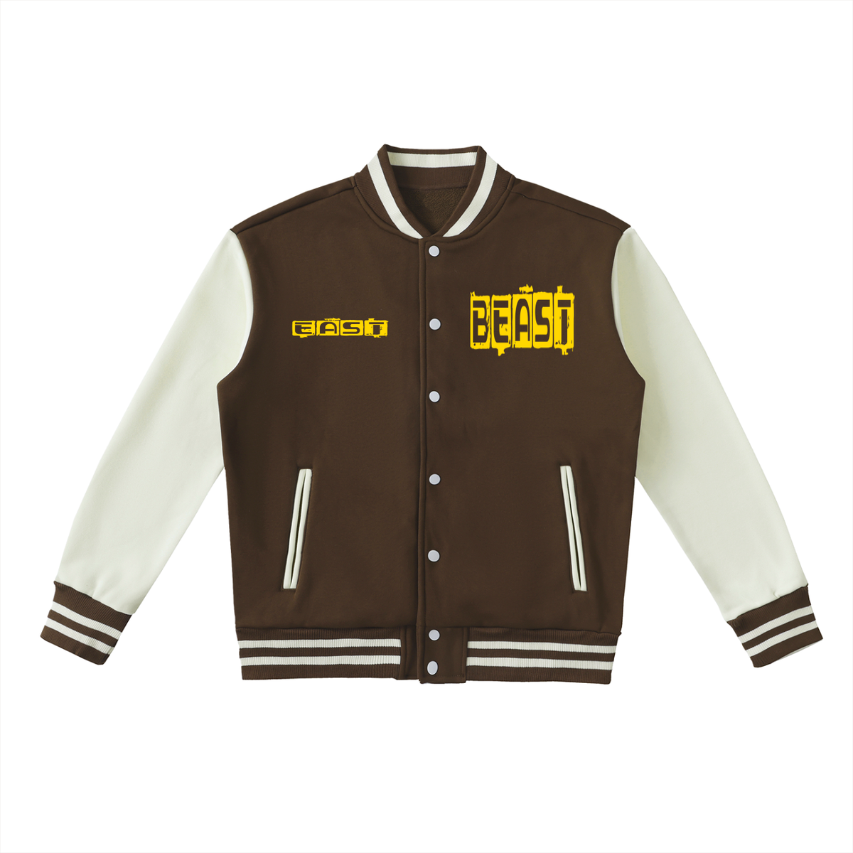 East side Two-Tone Fleeced Varsity Jacket