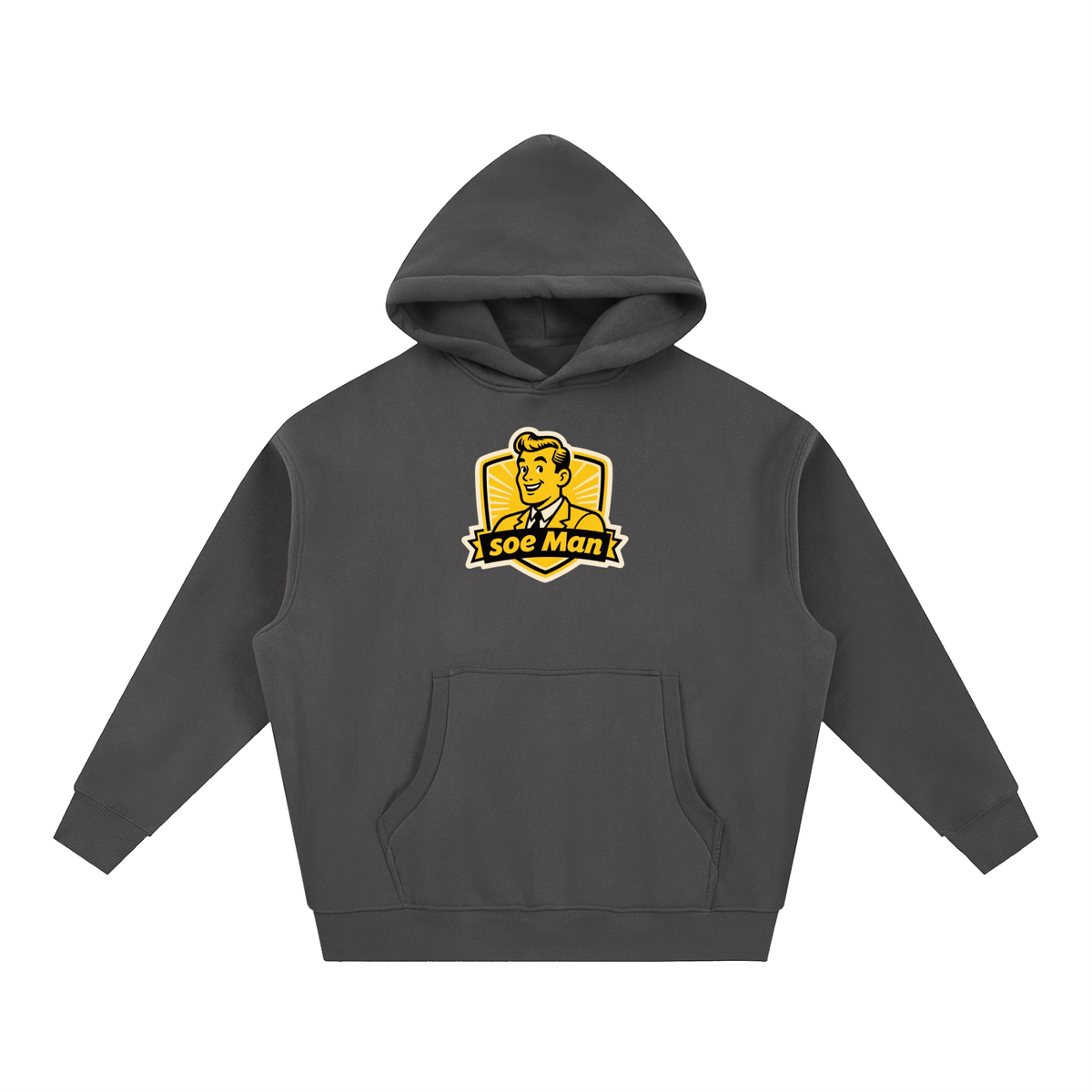 Soe man yella man Essential Oversized Boxy Fit Fleece Hoodie