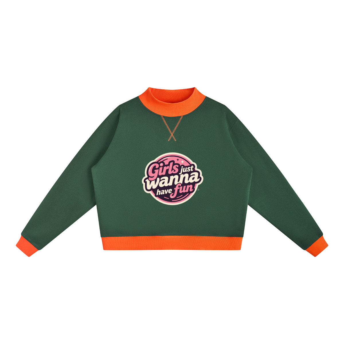 Gjwhf Women’s Mock Neck Crewneck Sweatshirt