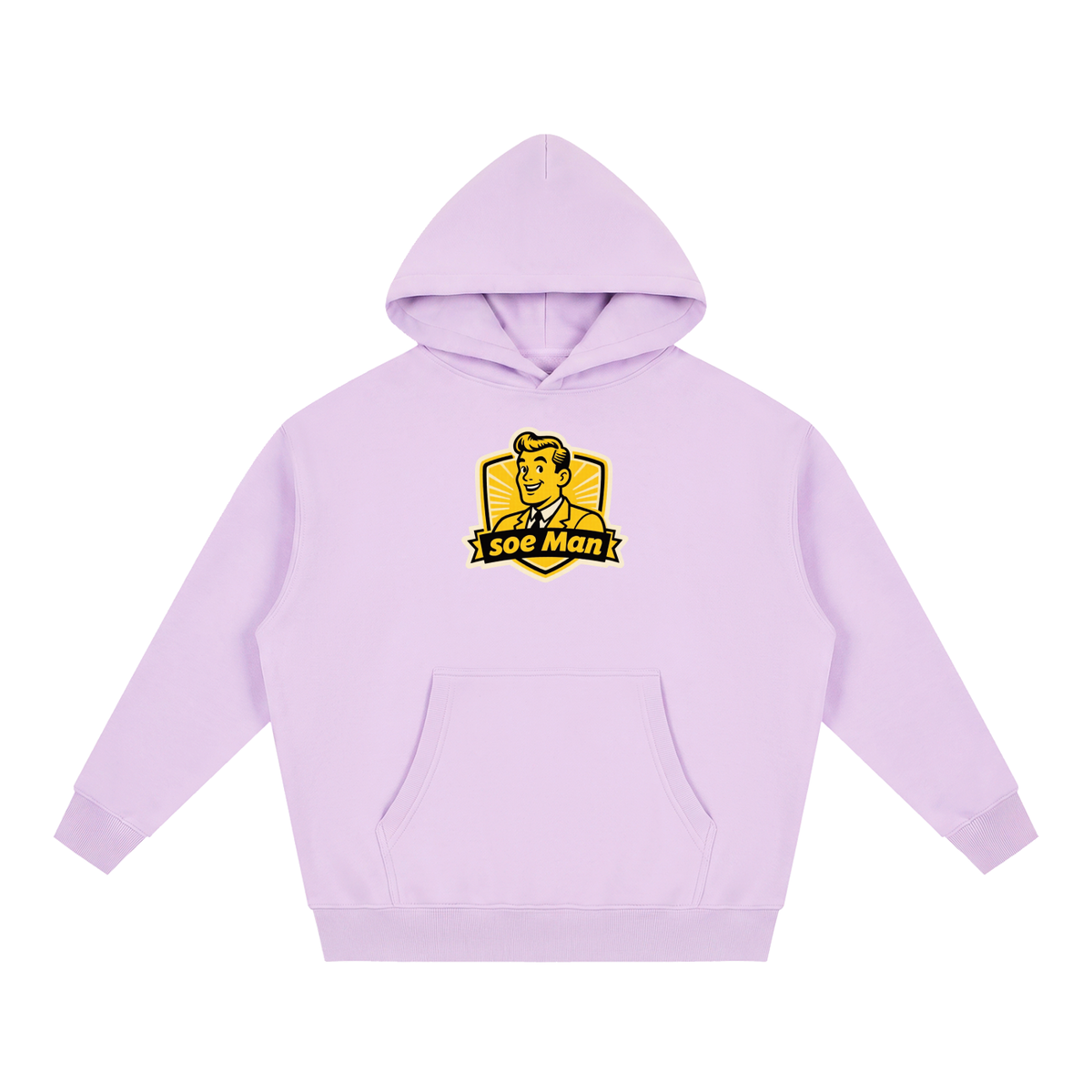 Soe man yella man Essential Oversized Boxy Fit Fleece Hoodie