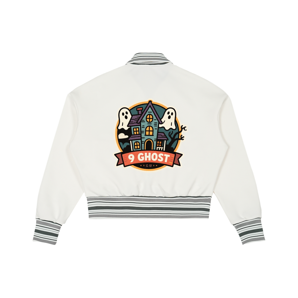 9 ghost Striped Rib Collar Zip Jacket