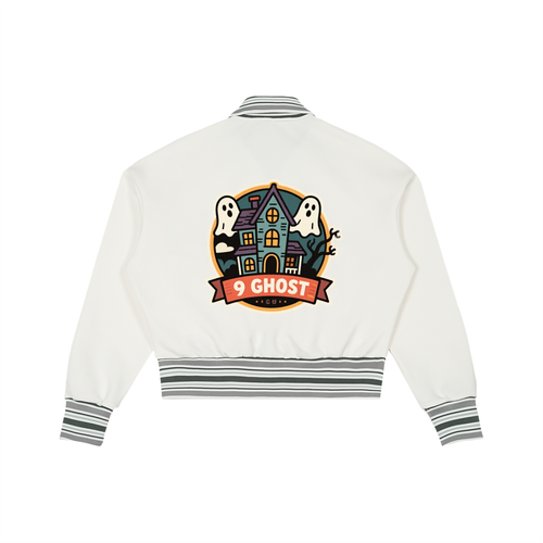 9 ghost Striped Rib Collar Zip Jacket