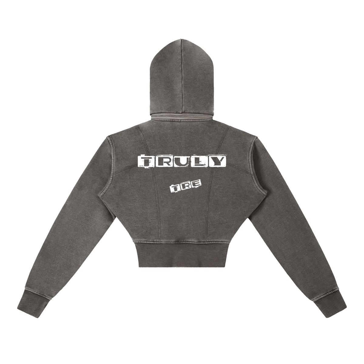 Truly tre Vintage Washed Cropped Fleece Hoodie