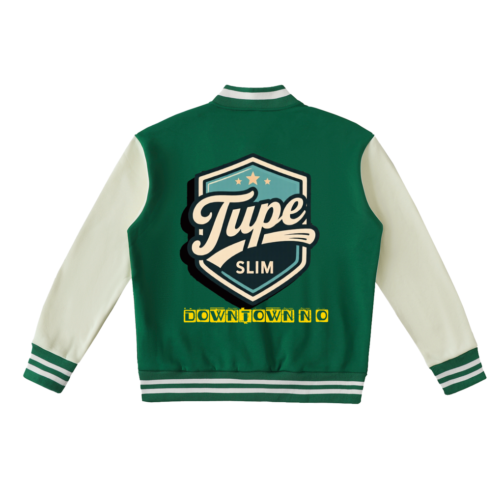 Tupe Slim Two-Tone Fleeced Varsity Jacket