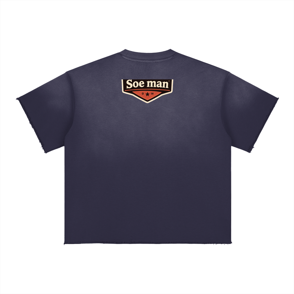 Soe man Sun Fade Raw Edge T-Shirt