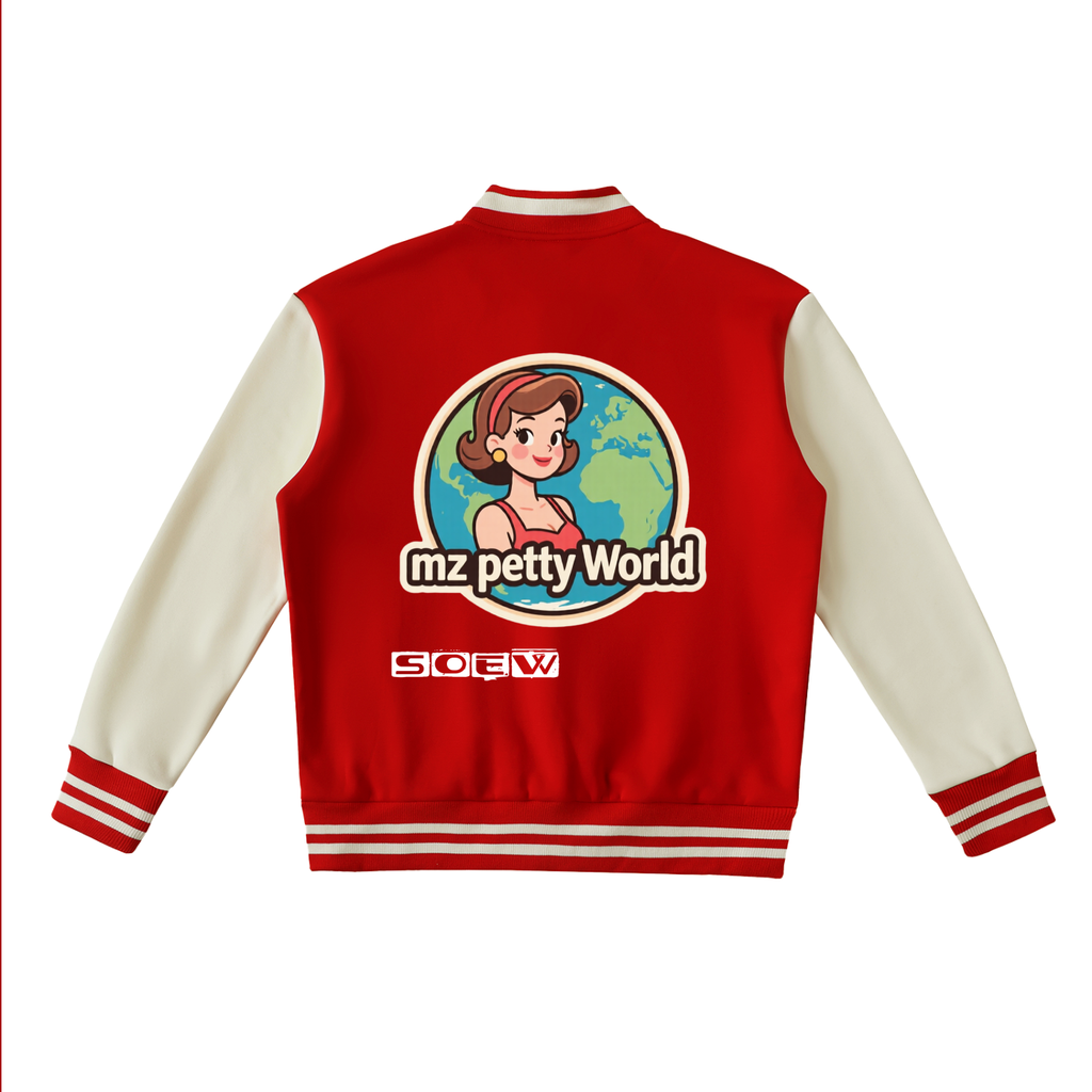 Two-Tone Fleeced Varsity Jacket