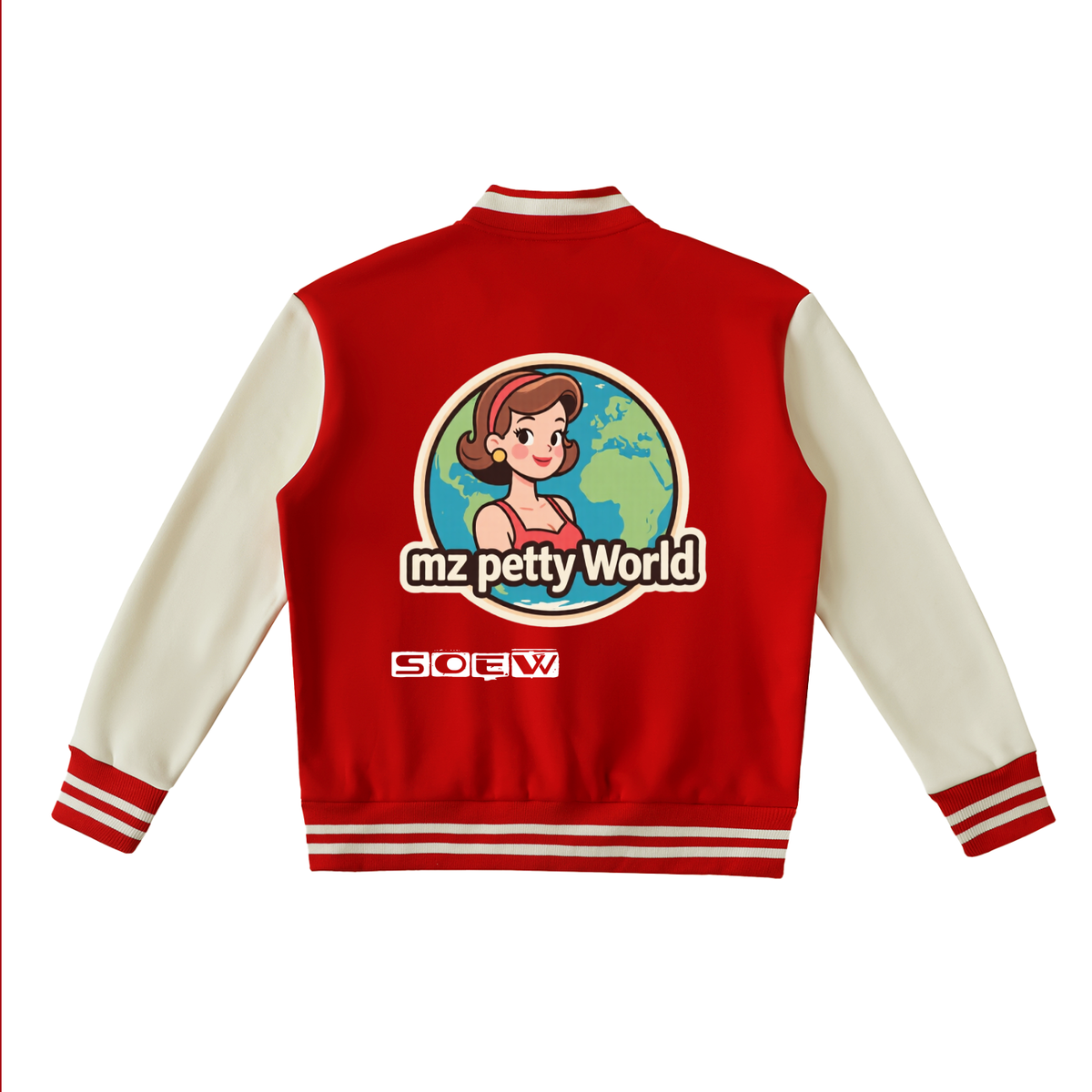 Two-Tone Fleeced Varsity Jacket