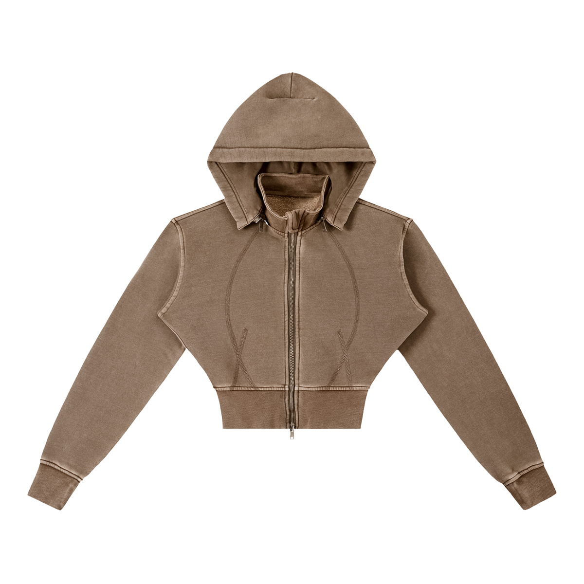 Truly tre Vintage Washed Cropped Fleece Hoodie