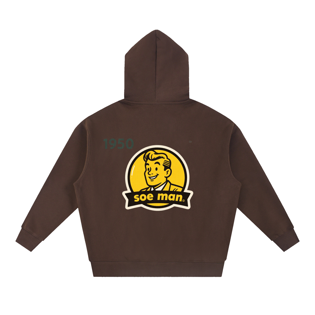 Soe man yella man Essential Oversized Boxy Fit Fleece Hoodie