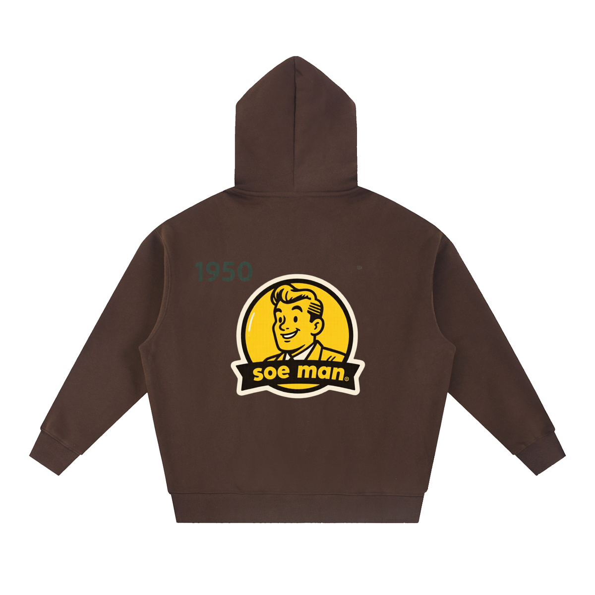 Soe man yella man Essential Oversized Boxy Fit Fleece Hoodie