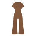One two tre Women’s Tight Flared Leg Quarter-Zip Jumpsuit