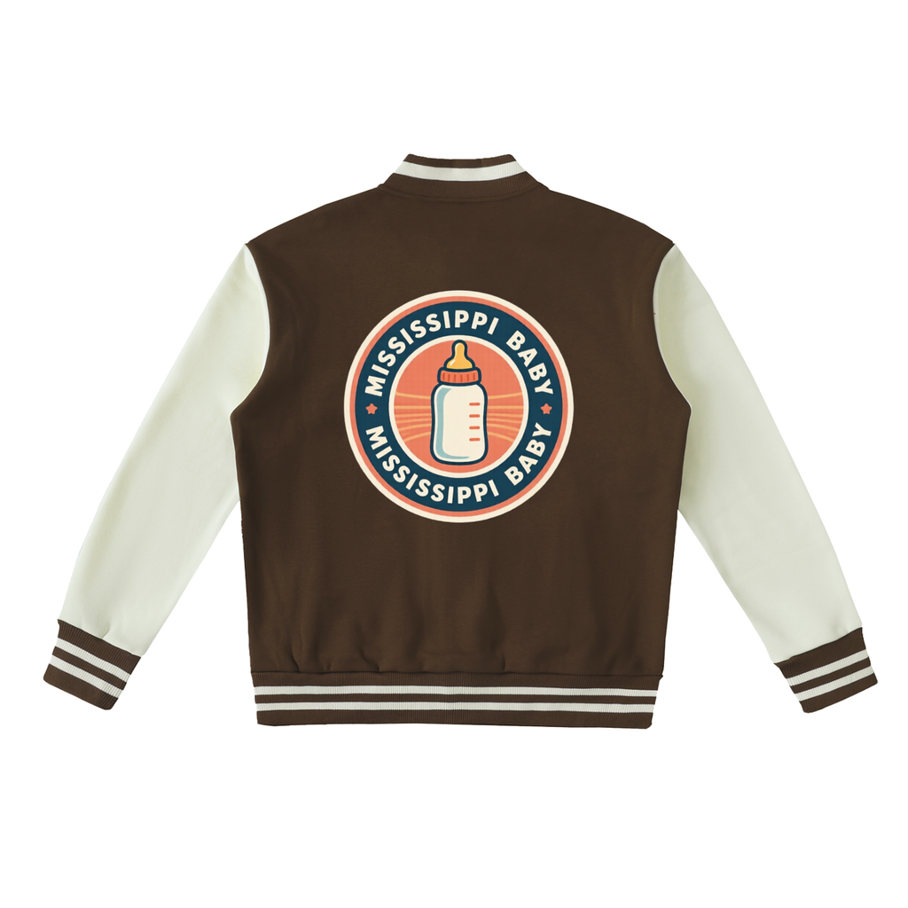 Mississippi baby Two-Tone Fleeced Varsity Jacket
