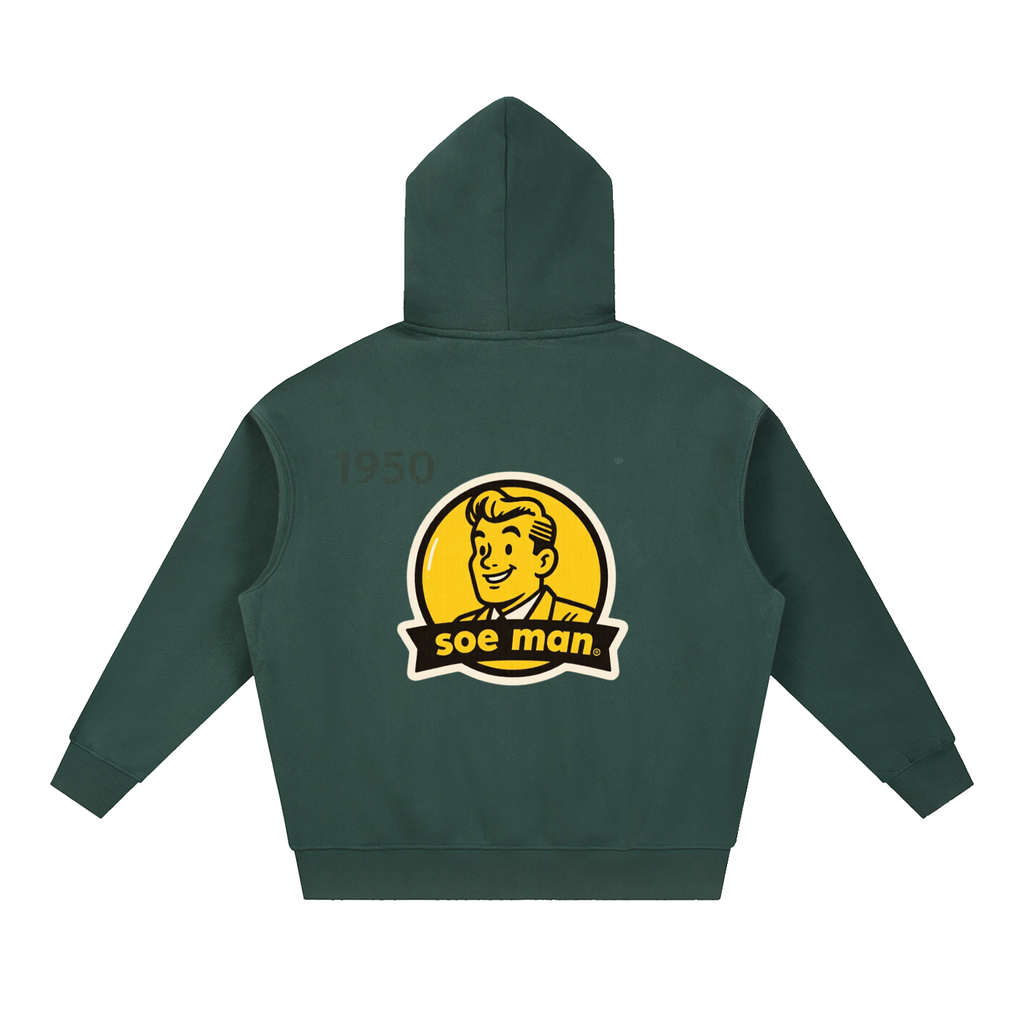 Soe man yella man Essential Oversized Boxy Fit Fleece Hoodie