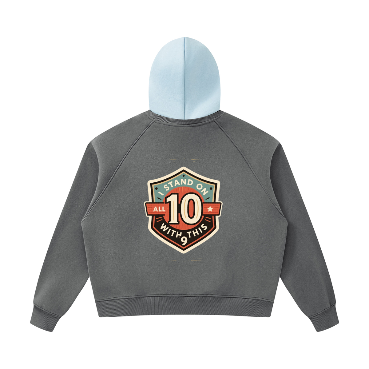Stand on 10 with this 9 Unisex Fleece Raglan Color Block Hoodie