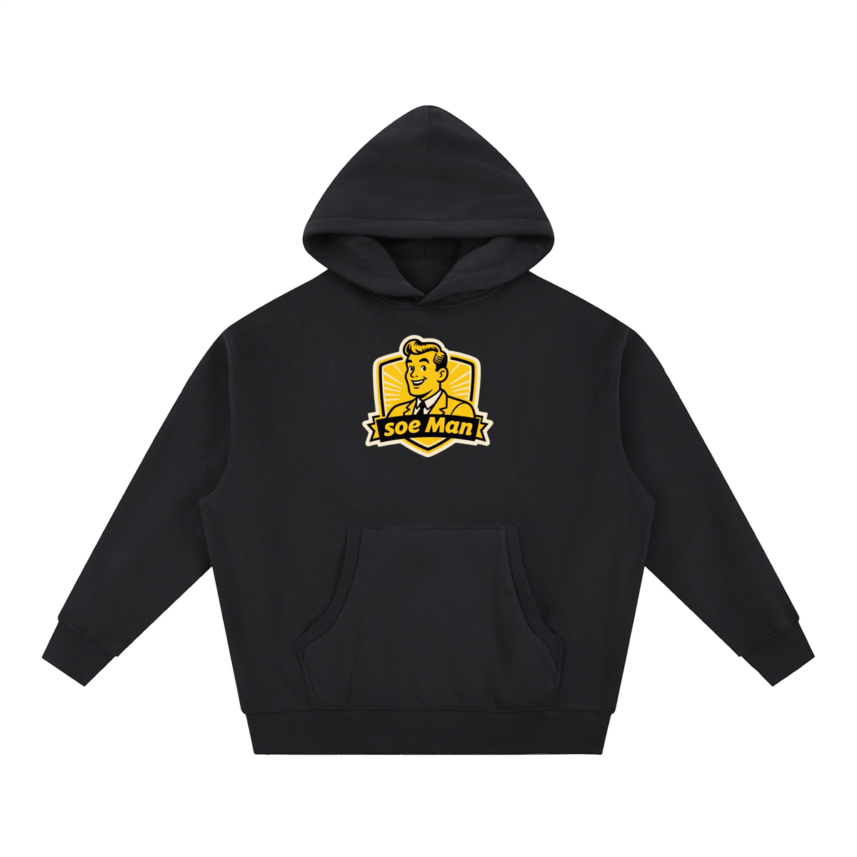 Soe man yella man Essential Oversized Boxy Fit Fleece Hoodie