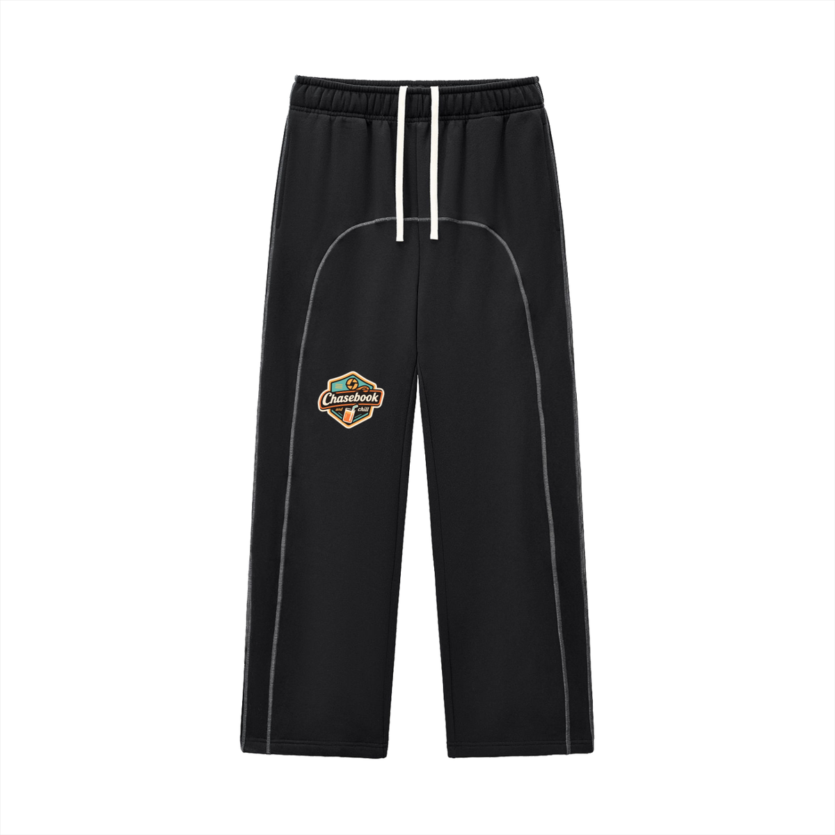 Chasebook Contrast-Stitched Fleece Sweatpants