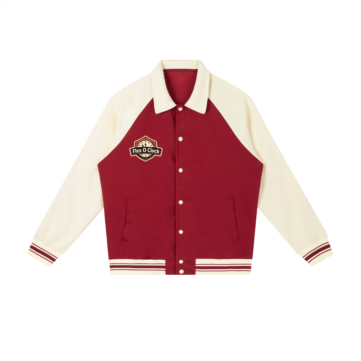Flex o clock Contrast Raglan Sleeve Baseball Jacket