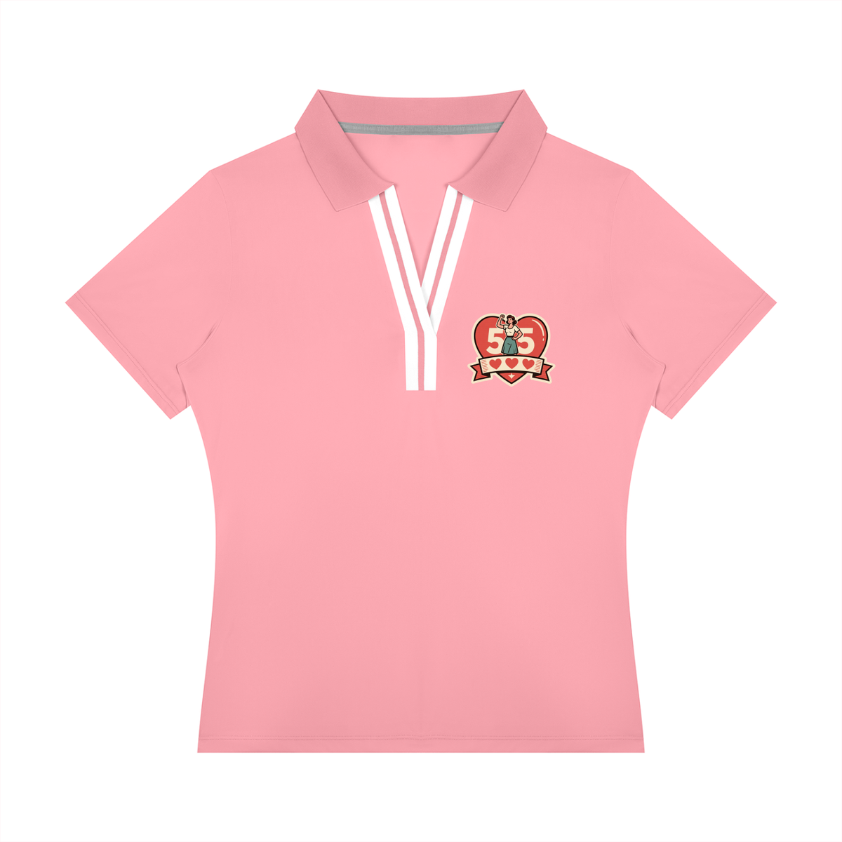 55 hearts Women’s Color Block Polo Shirt
