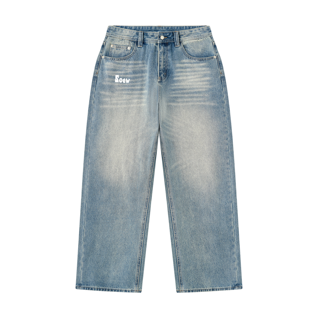 Soew Men’s Vintage Wash Denim Jeans