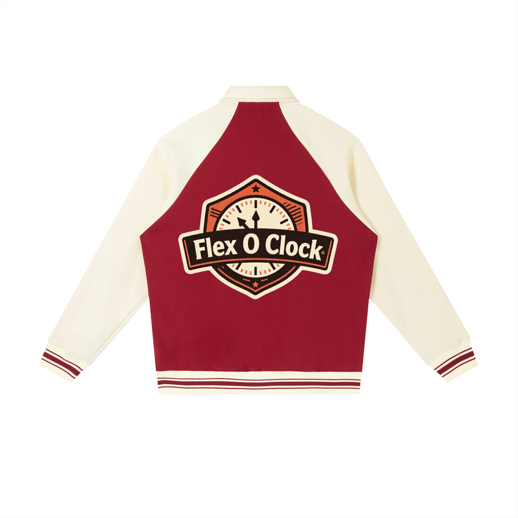 Flex o clock Contrast Raglan Sleeve Baseball Jacket