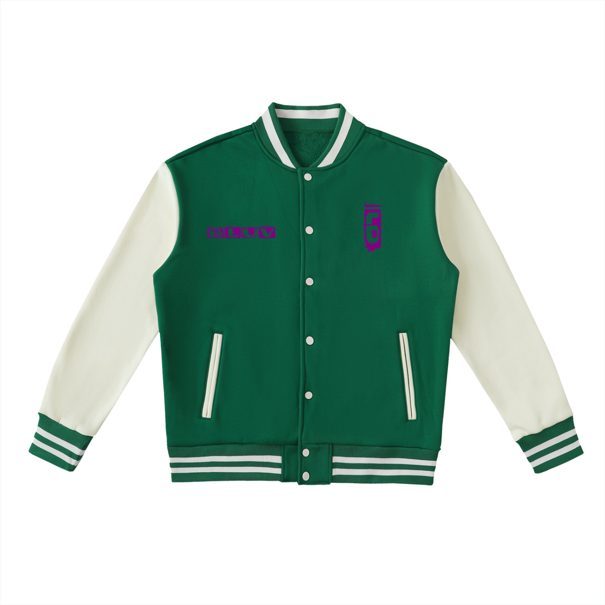 Bluv Two-Tone Fleeced Varsity Jacket