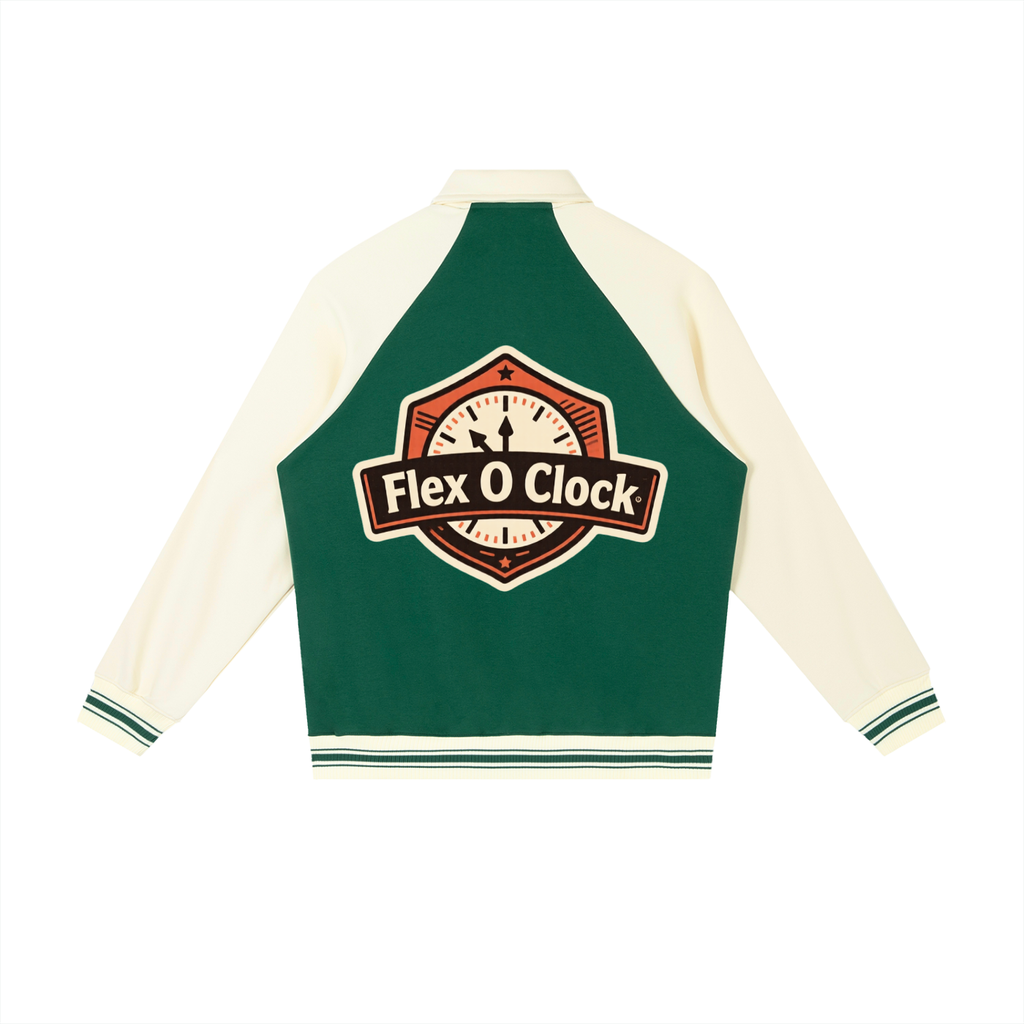 Flex o clock Contrast Raglan Sleeve Baseball Jacket