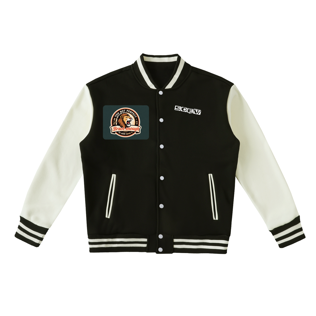 Leo Two-Tone Fleeced Varsity Jacket