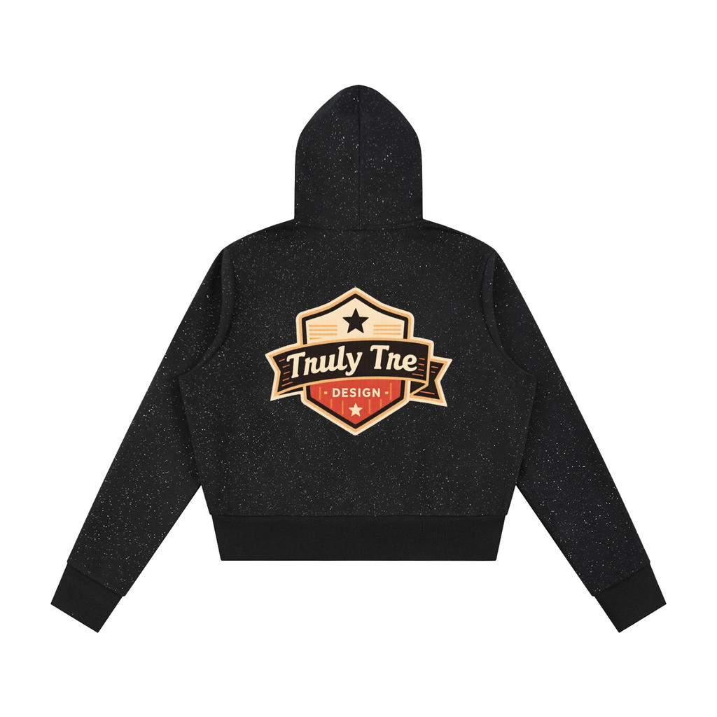 Truly tre Women's Sparkles Fleece Full Zip Hoodie