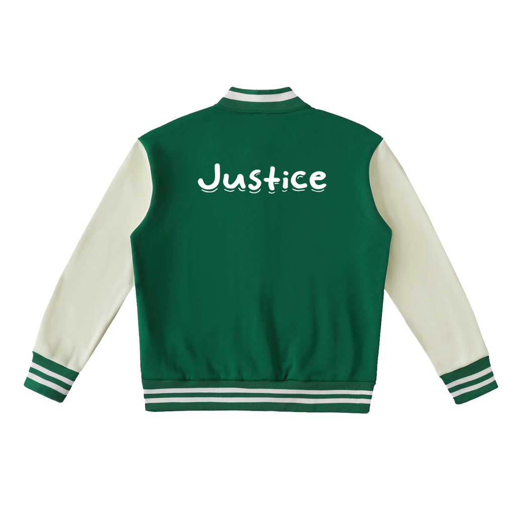 Justice Two-Tone Fleeced Varsity Jacket