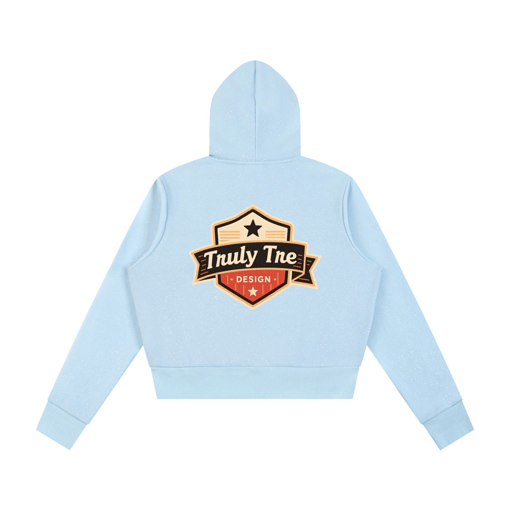 Truly tre Women's Sparkles Fleece Full Zip Hoodie