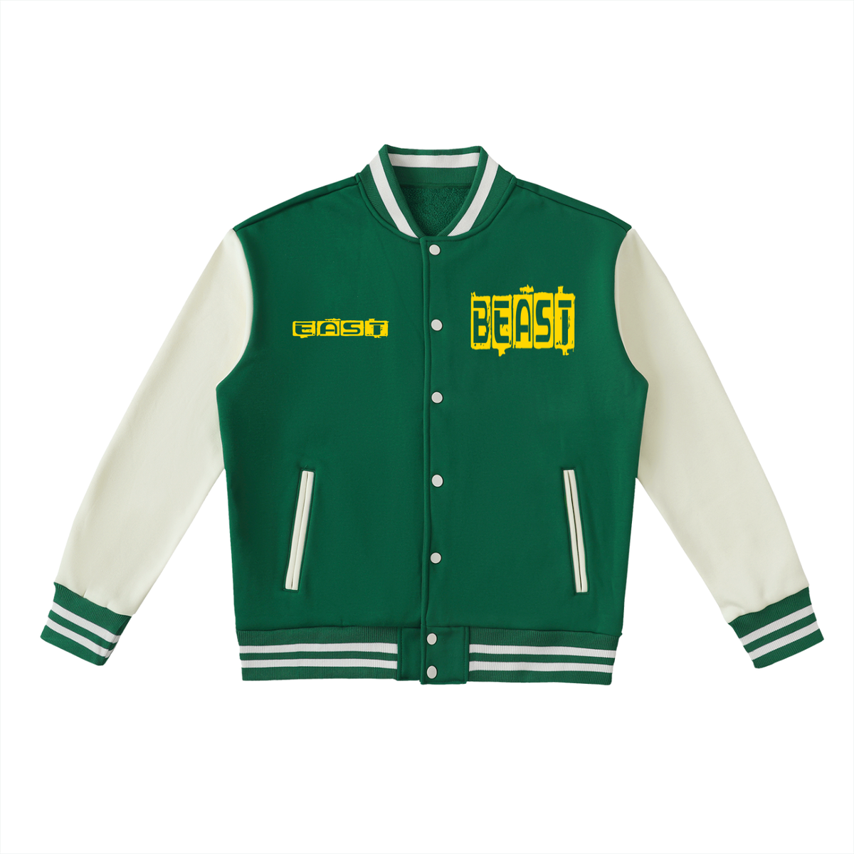 East side Two-Tone Fleeced Varsity Jacket