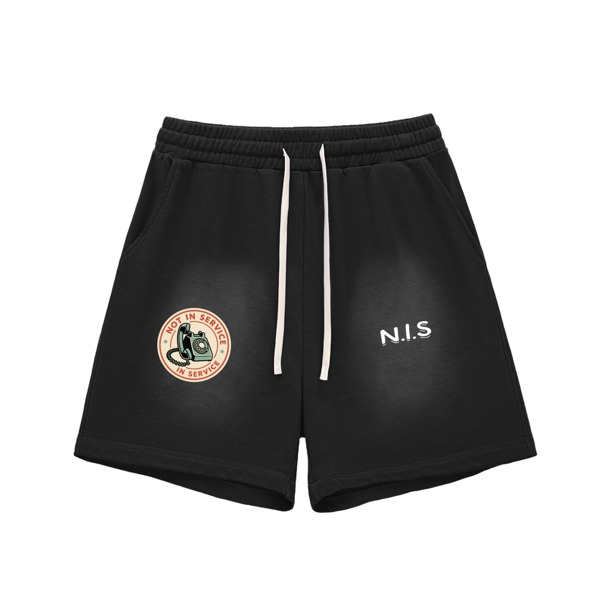 Men Not in Service Sun Fade Raw Edge Cotton Shorts