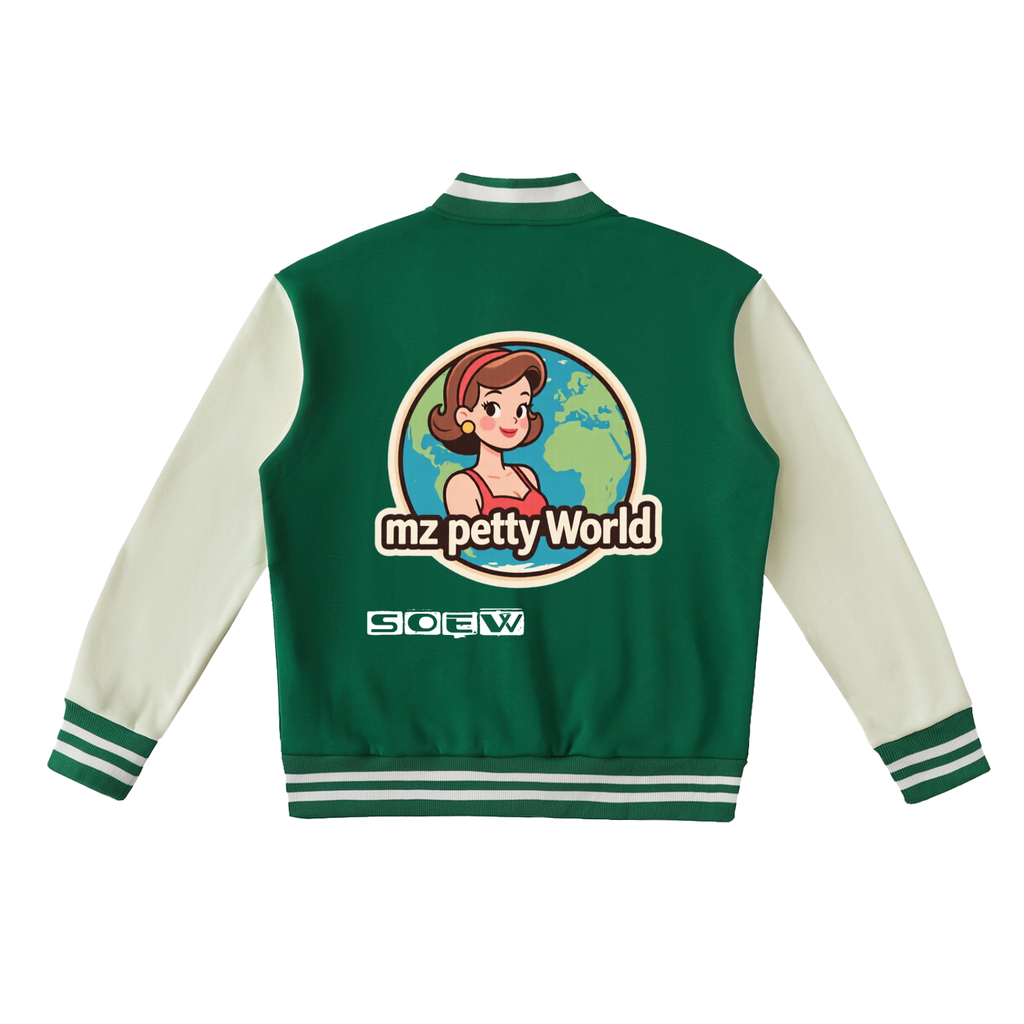 Two-Tone Fleeced Varsity Jacket