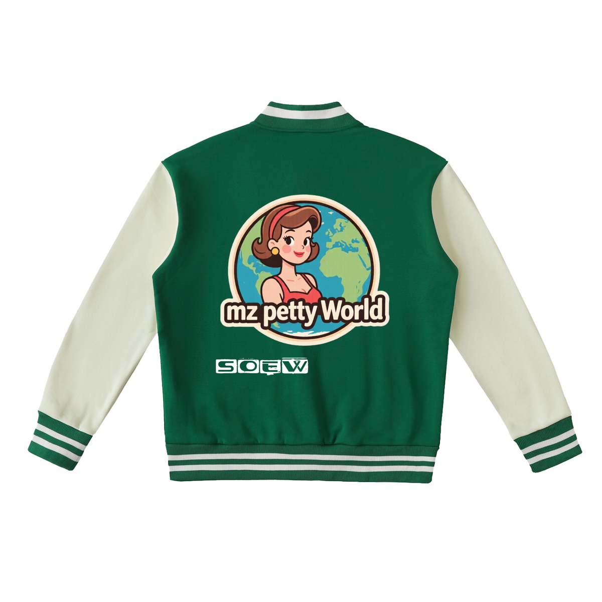 Two-Tone Fleeced Varsity Jacket