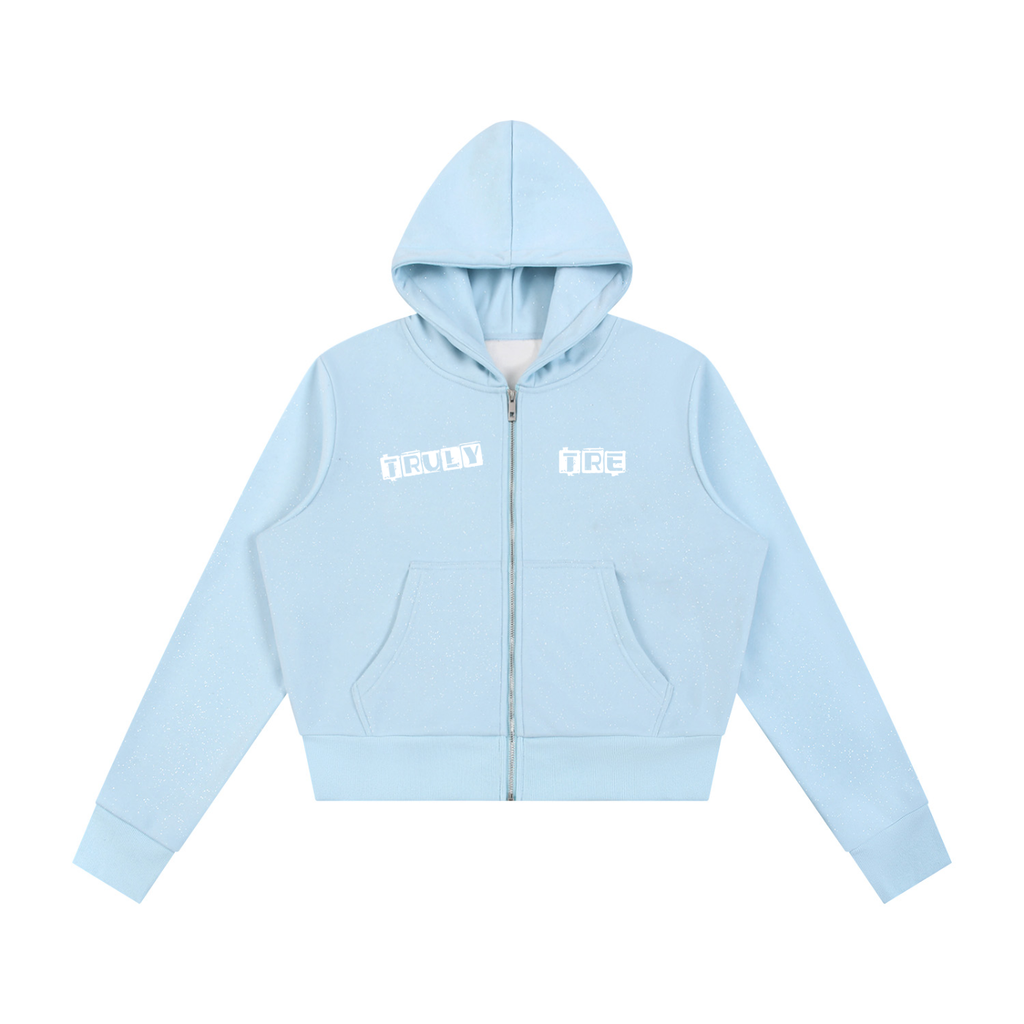 Truly tre Women's Sparkles Fleece Full Zip Hoodie