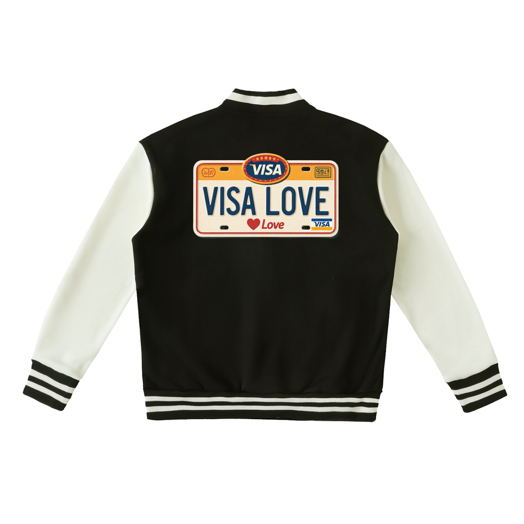 Visa Love Two-Tone Fleeced Varsity Jacket